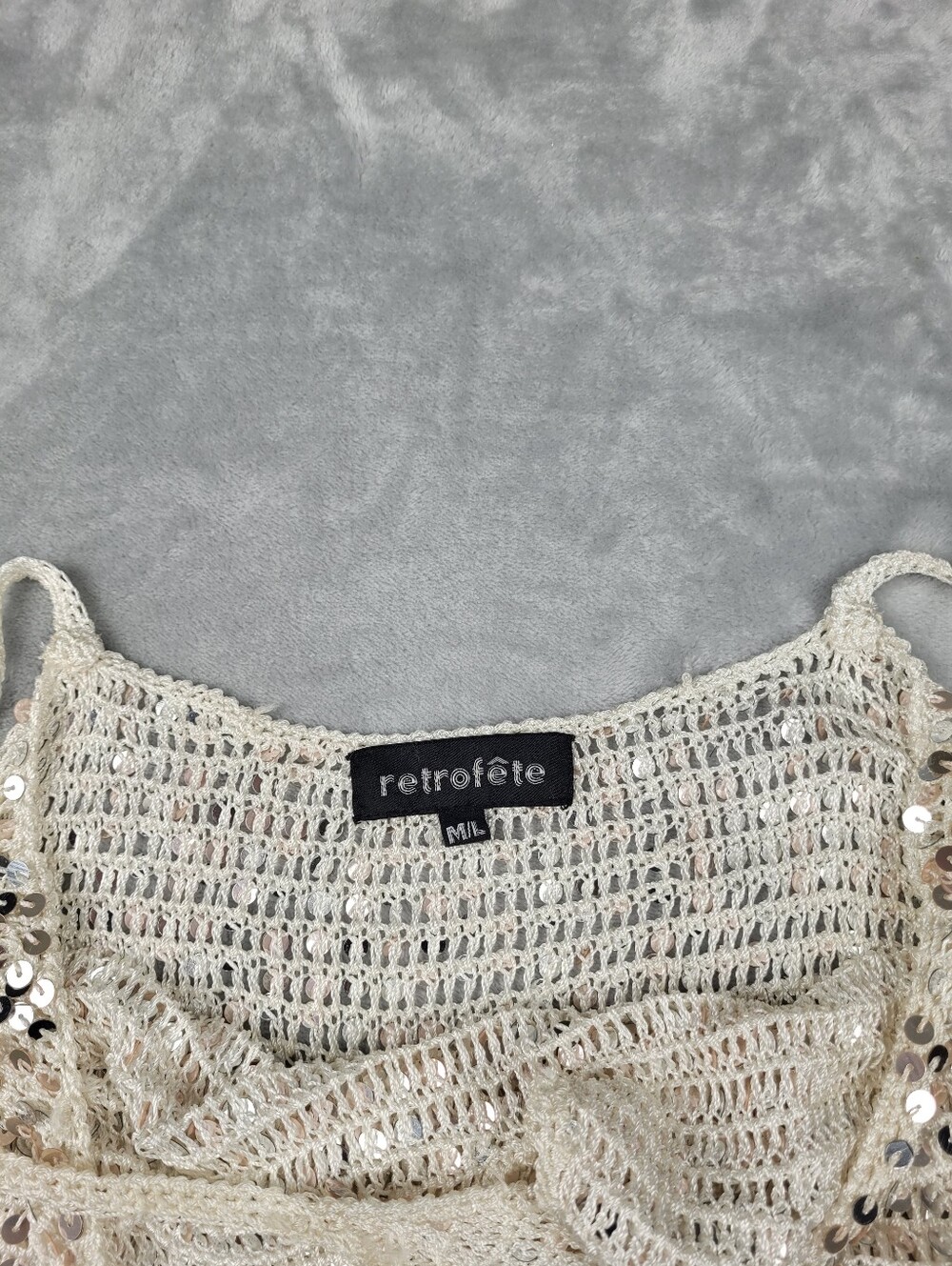 Retrofete Elliana Sequin Crochet Dress Size M / L - Picture 10 of 15